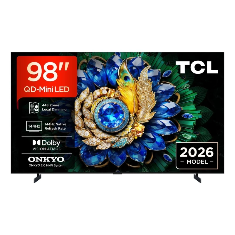 Image of TCL 98A400M-UK 98-Inch 4K QD-Mini LED Google TV Ultra HD HDR Smart TV with Dolby Vision 144Hz Gaming & Premium Cinemati 98A400M-UK Black