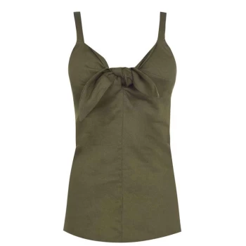 Image of Biba Linen Tie Top - Green