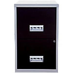 Image of Pierre Henry Filing Cabinet Maxi Silver, Black 400 x 400 x 660 mm