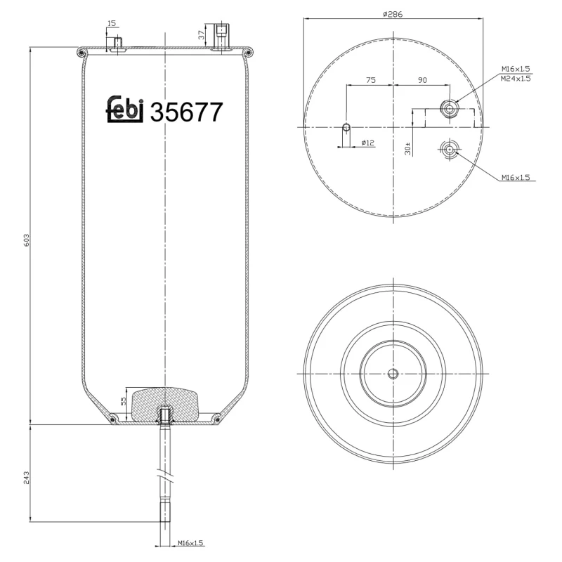 Image of FEBI BILSTEIN 35677 Boot, air suspension Boot,air suspension (324)
