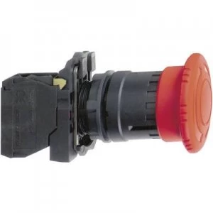 Image of Schneider Electric XB5AS8445 Kill switch Front ring (steel), + kill switch, round, reset function, lockable 120 V AC 6 A 1 breaker, 1 maker IP66, IP67