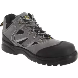 Image of Grafters Mens Industrial Safety Hiking Boots (11 UK) (Dark Grey/Black) - Dark Grey/Black