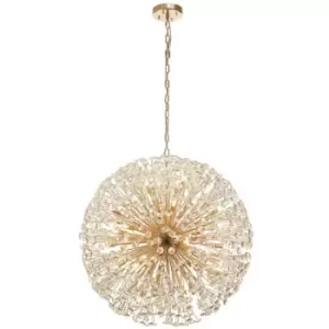 image of Luminosa Salisbury Ceiling Pendant 80cm Sphere 24 Light G9 French Gold, Crystal