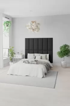 Image of EasyMount Wall Mounted Upholstered Panels, Modular DIY Headboard in Malham Weave Fabric (Pack of 2)