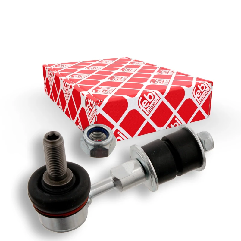 Image of FEBI BILSTEIN 29795 Anti-roll bar link OE Turbo NEW, Front Axle Right, with rubber mounts Steel Link Stabiliser (3229)