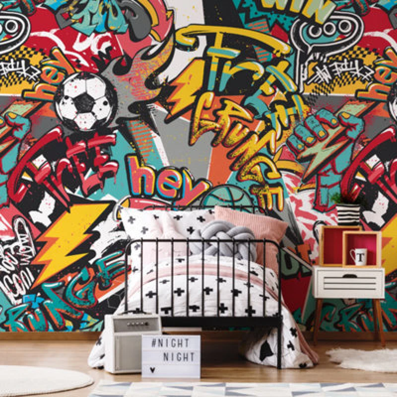 Image of Origin Murals Sports Graffiti Red Paste The Wall Mural 350Cm Wide X 280M High