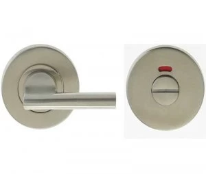 image of LocksOnline Stainless Steel Easy Turn Bathroom Door Lock Set with Indicator