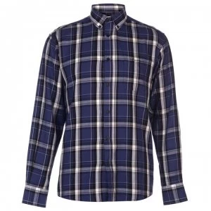 Image of Pierre Cardin Long Sleeve Twill Shirt Mens - Cobalt/Black