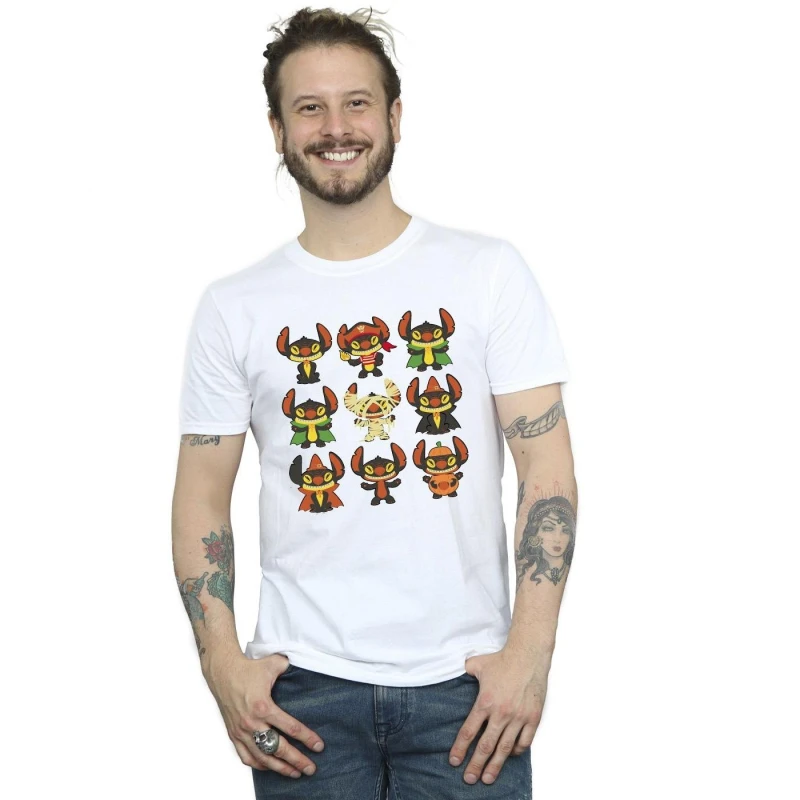 Image of Disney Men Lilo & Stitch Halloween Costumes T-Shirt in White Size: Small White S Male 5063283784390