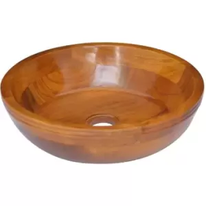 Basin Solid Teak Wood Φ40x10cm Vidaxl Brown