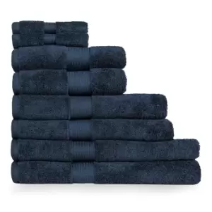 Cleopatra Egyptian Cotton 8 Piece Complete Towel Set Navy