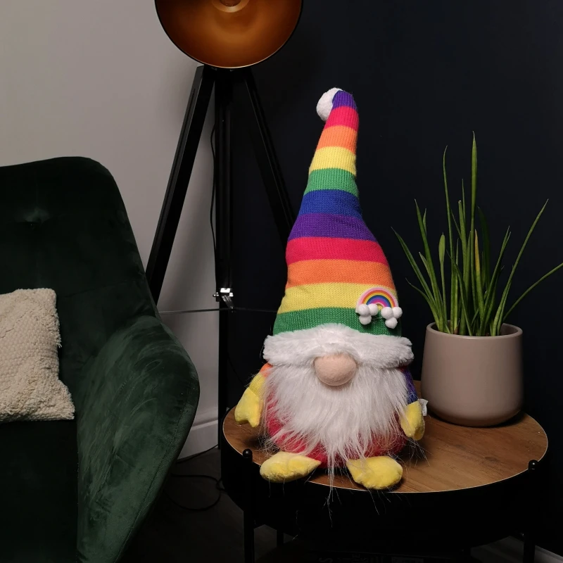Image of 45cm Sitting Plush Christmas Gonk Decoration in Rainbow