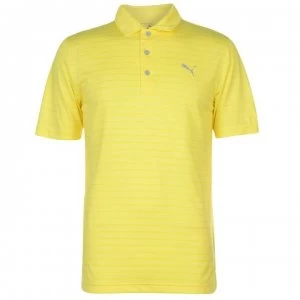 image of Puma Rotation Stripe Polo Shirt Mens - Blazing Yellow