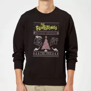 Image of Flintstones Rockin Around The Tree Christmas Jumper - Black - 5XL