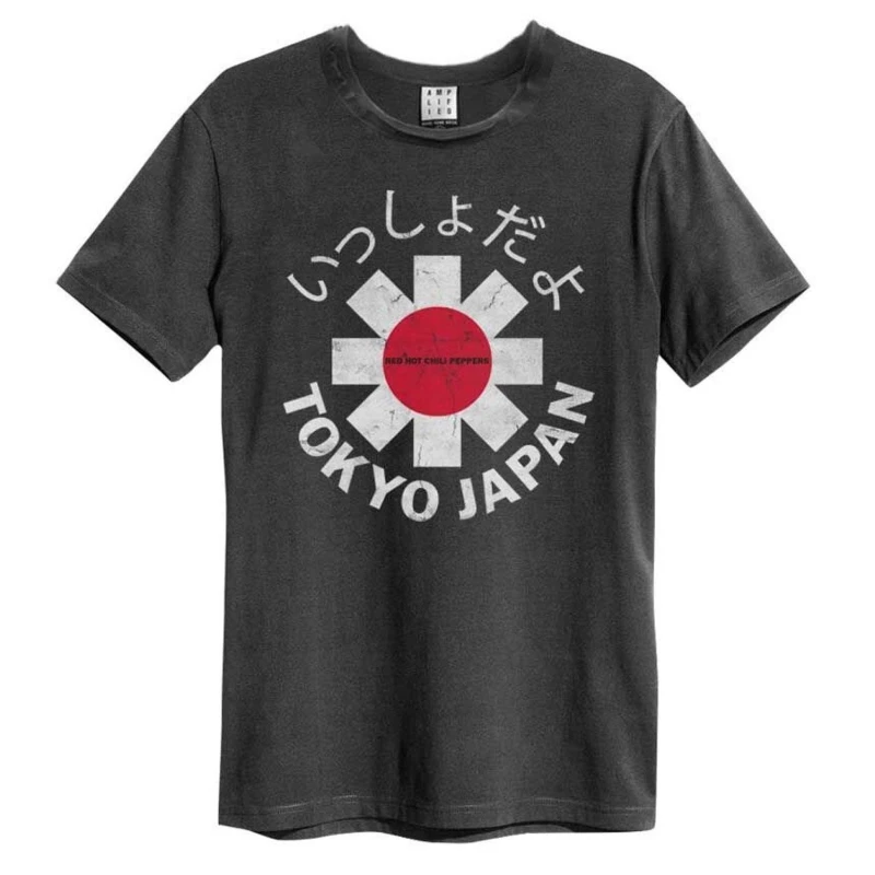 Image of Amplified Amplified Men Tokyo Japan Red Hot Chili Peppers T-Shirt in Charcoal Size: X-Small Charcoal XS Male 5063377359992