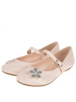 image of Monsoon Girls Divina Pink Pearl Flower Ballerina - Pale Pink