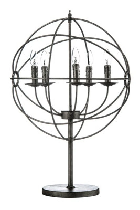 Image of Orsina Modern 5 Arm Table Lamp With Circular Metal Frame, Unique Home Lighting, Decorative Lamp With 5 Bulb Holders