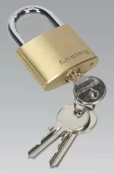 image of Sealey PL101 Brass Body Padlock 40mm