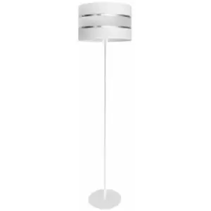 Image of Helam Helen Floor Lamp With Shade White, Silver 35cm