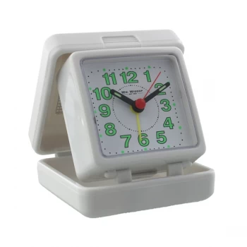 Image of WILLIAM WIDDOP Square Travel Alarm Clock - White