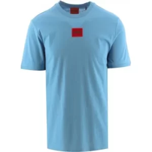 Image of HUGO Medium Blue Diragolino 212 T-Shirt