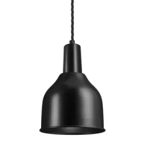 image of Industville Sleek 7" Cone Pendant / Black and Copper Holder