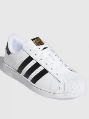 Image of Adidas Originals Superstar Childrens Trainers, White/Black, Size 11