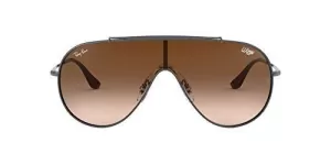 image of Ray-Ban Shield Sunglasses, Gunmetal/Brown, Women