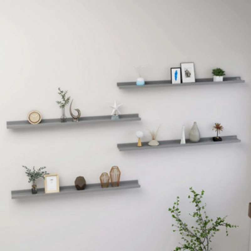 Image of VIDAXL Wall Shelves 4 pcs Grey 100x9x3cm vidaXL 8720286417782