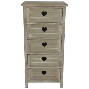 Image of Charles Bentley Whitewashed Heart Mid Boy Cabinet - Brown