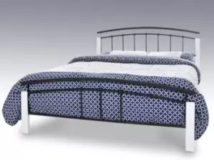 Image of Serene Tetras 5ft King Size Black and White Metal Bed Frame