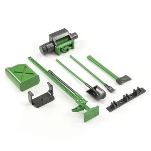 image of Fastrax Scale 6 Piece Tool Set Green/Black Painted