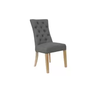 Image of Kettle Interiors Curved Button Back Upholstered Chair Dark Grey