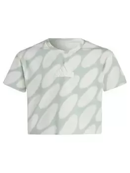 Image of adidas Sportswear adidas Junior Girls Marimekko T-Shirt, White/Multi, Size 9-10 Years
