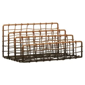 Premier Housewares Maison by Premier Mimo Wire Letter Rack - Black/Rose Gold Finish