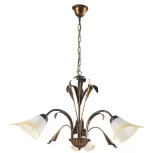 Image of Onli Lucrezia 3 Light Multi Arm Pendant Ceiling Light, Bronze