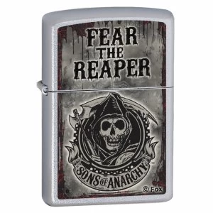 image of Zippo Sons of Anarchy Fear the Reaper Satin Chrome Windproof Lighter