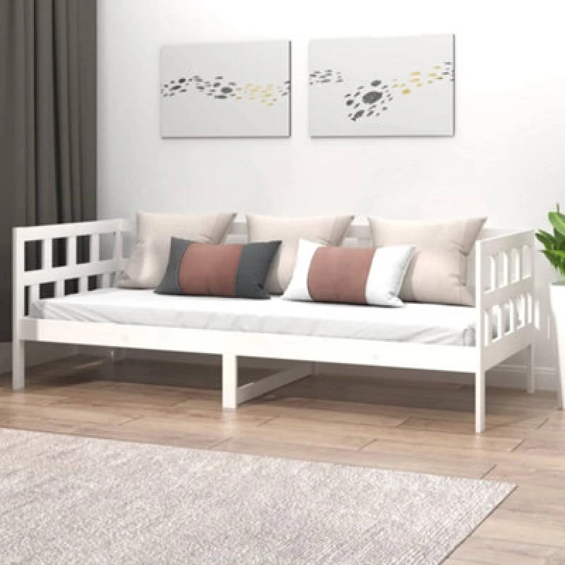 Image of JINLEFU Day Bed without Mattress White Solid Wood Pine 90x200cm vidaXL JRVDZX-820208_DE