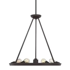Image of 6 Bulb Chandelier Hanging Pendant LIght Western Bronze LED GU10 60W Bulb