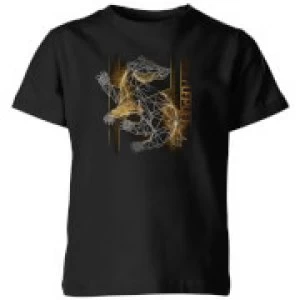 Image of Harry Potter Hufflepuff Geometric Kids T-Shirt - Black - 11-12 Years