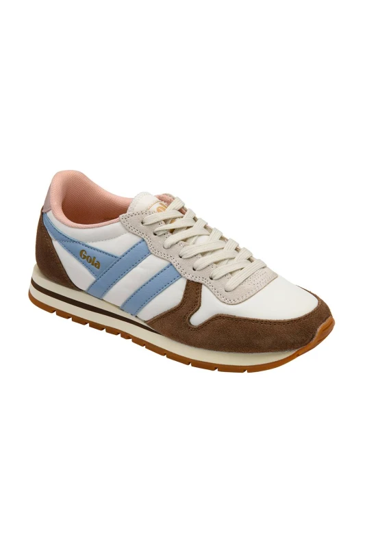 Image of Gola Classics Womens 'Daytona Chute' Nylon Lace-Up Trainers in Off-White Size: 5 Off-White Female 5
