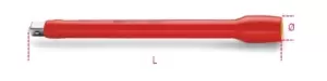 Image of Beta Tools 920 MQ/22 VDE 1000V Insulated 1/2" Dr Extension Bar L: 264mm Ø: 30mm