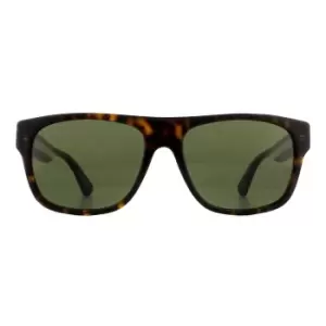 Image of Rectangle Havana Green Sunglasses