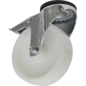 image of Sealey Bolt Hole Swivel Total Lock Castor White 125mm