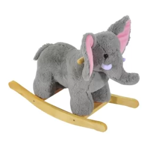 Image of HOMCOM Kids Plush Ride On?Elephant-Grey