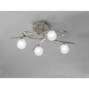 Image of Ceiling light Loop 4 Bulbs G9 ECO, satin nickel