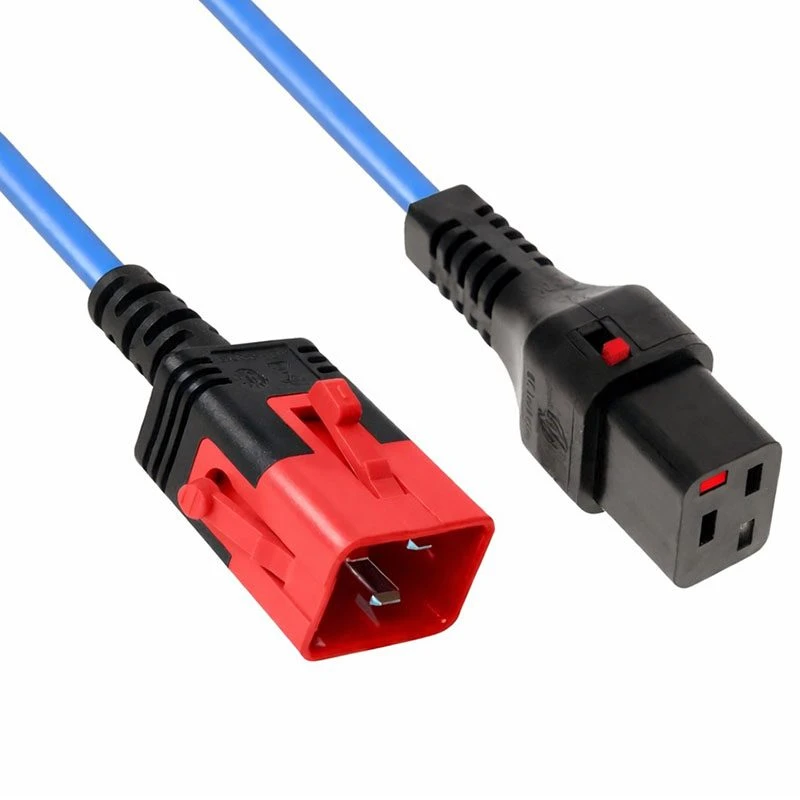 Image of FDL 1M IEC C20 PLUG TO IEC C19 SOCKET DUAL LOCKING EXT. - Blue