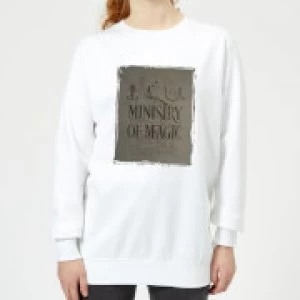 Image of Harry Potter Ministry Of Magic Womens Sweatshirt - White - XS