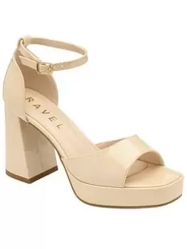 Image of Ravel Ornsay Nude Patent Platform Heeled Sandal, Pink, Size 8, Women