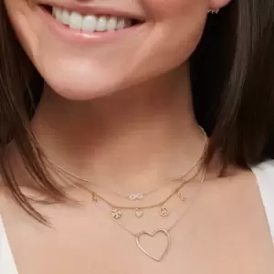 Image of Sterling Silver Heart Necklace KE2138-001-21-L45V